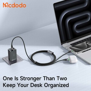 خرید کابل تایپ‌سی به دو تایپ‌سی 100 وات 5 آمپر 1.5 متری مک‌دودو