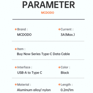 قیمت کابل شارژ تایپ سه متری مک دودو
