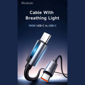 کابل فست شارژ تایپ سی به تایپ سی با نور تنفس مک دودو