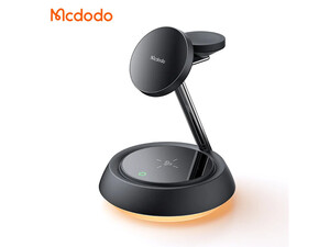 شارژر وایرلس رومیزی 3 کاره 15 وات مک دودو Mcdodo 15W Night Light Magnetic Wireless Charging Station CH-495