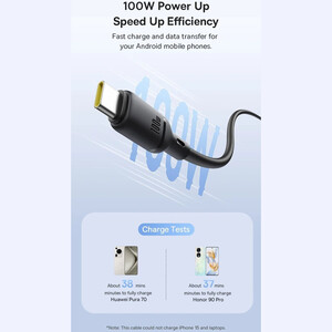 فروش کابل سوپر فست شارژ یو‌اس‌بی به تایپ‌سی 100 وات دو متری بیسوس