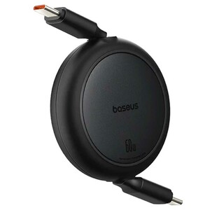 کابل شارژ دوسر تایپ‌سی جمع‌شونده 60 وات یک متری بیسوس