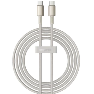 خرید سیم شارژر تایپ سی به تایپ سی فست شارژ 100 وات 5 آمپر یک متری بیسوس