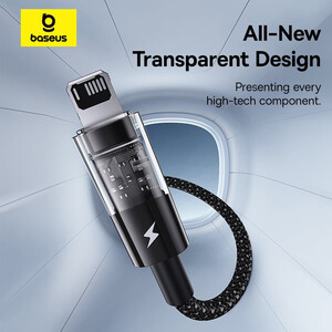 فروش کابل فست شارژ یو اس بی به لایتنینگ 2.4 آمپر یک متری بیسوس