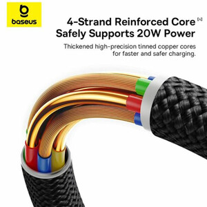 قیمت کابل شارژ سریع تایپ سی به لایتنینگ 20 وات 1متری بیسوس