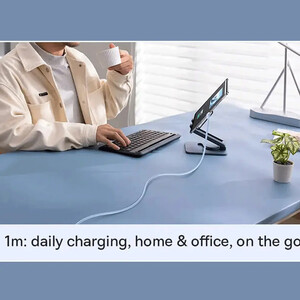 خرید کابل فست شارژ یو اس بی به لایتنینگ 2.4 آمپر یک متری بیسوس