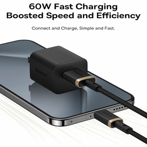 کابل شارژ سریع Baseus Dura Type-C 60W در رنگ طلایی-سیاه