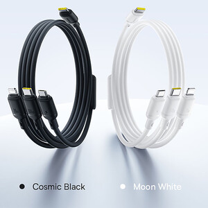 کیفیت کابل فست شارژ سه سر تایپ سی به تایپ سی، لایتنینگ و میکرو یو اس بی بیسوس