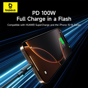 خرید کابل دو سر تایپ سی فست شارژ یک متری 100 وات بیسوس