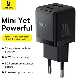 بهترین شارژر دیواری فست شارژ تایپ‌سی و یو‌اس‌بی 20 وات بیسوس