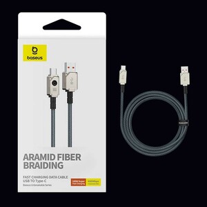 کابل سوپر فست شارژ یو اس بی به تایپ سی 100 وات 6 آمپر 2 متری بیسوس