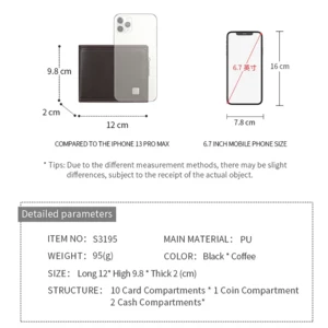 کیفیت کیف پول مردانه تاشو طرح چرم تائومیک‌میک