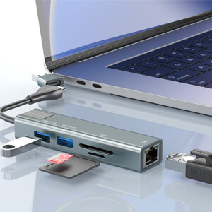 خرید هاب 5 پورت یو اس بی و تایپ سی ارلدام