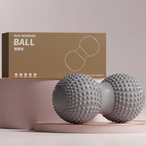 Fascial peanut ball for foot massage, spinal muscle relaxation, double ball for hip, back, and leg acupoint stimulation, yoga massage ball.