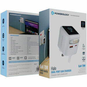 شارژر دیواری 70 واتی پاورلوژی (Powerology) هو شمند مدل PWCUQC051