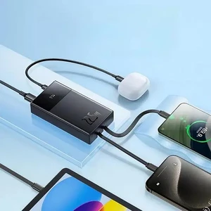 فروش پاوربانک شارژر سریع 22.5 وات 10000 به همراه کابل تایپ‌سی و لایتنینگ بیسوس