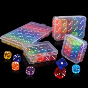 فروش جعبه تاس کریستالی شفاف اکریلیک پک 50 عددی