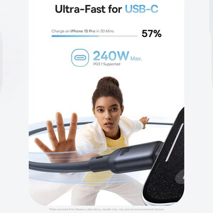 قیمت کابل دوسر تایپ سی فست شارژ بیسوس