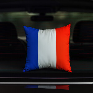 بالشتک پشت شیشه عقب خودرو تام کلین طرح پرچم فرانسه سایز 35*35 تک عددی