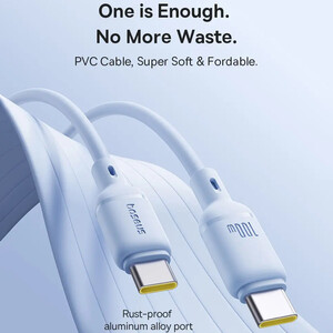 فروش سیم شارژر سریع و انتقال داده تایپ‌سی به تایپ‌سی دو متری بیسوس