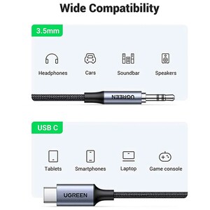 کابل تبدیل تایپ‌سی به جک 3.5 میلی‌متری یوگرین
