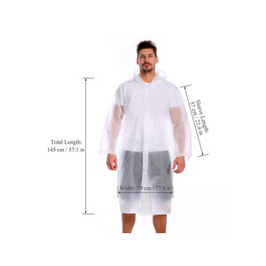 پانچو بارانی  قابل استفاده مجدد 1pc Reusable EVA Rain Ponchos, Raincoat Jacket For Adults And Teens