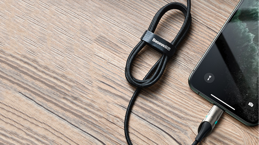 قابلیت جمع شدن کابل شارژ و انتقال داده 1 متری تایپ سی به لایتنینگ بیسوس Baseus Fish Eye Cable 1M