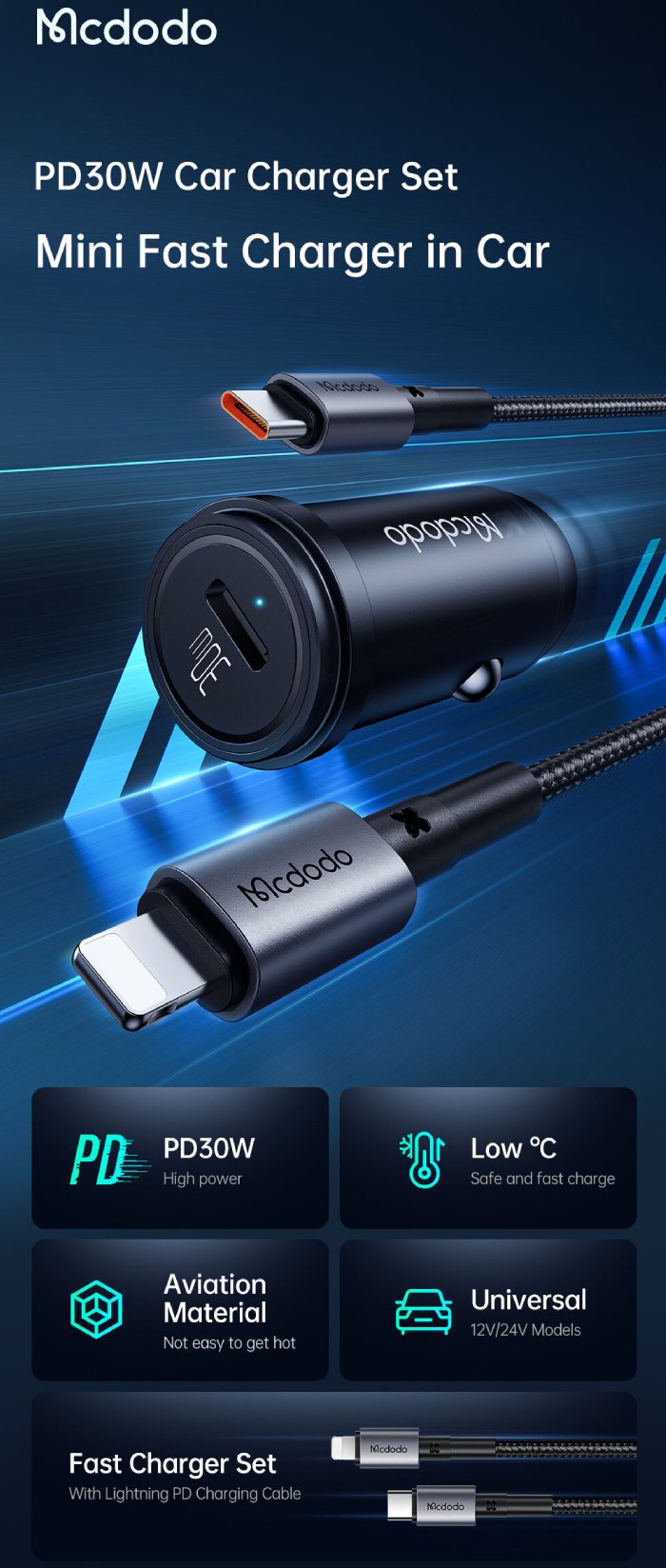 شارژر فندکی فست تایپ&zwnj;سی