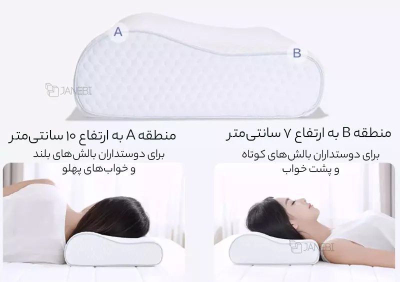 بالش طبی با دو سطح ارتفاع