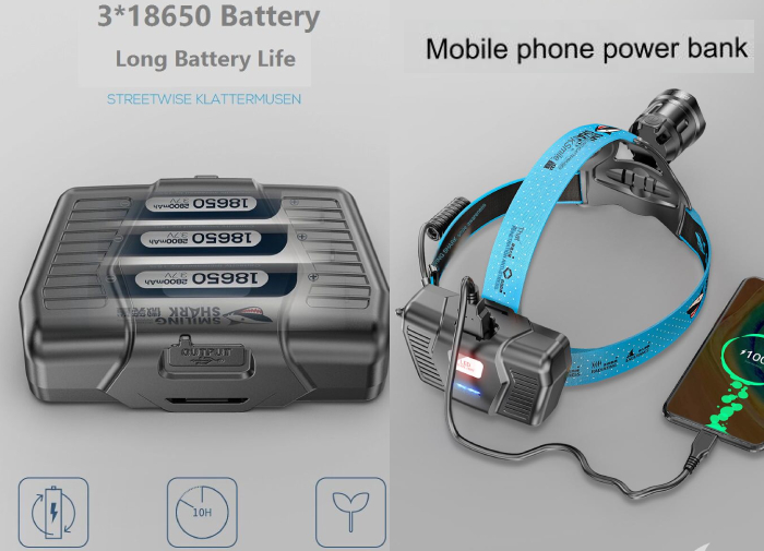 ظرفیت زیاد باتری هدلایت پاوربانک