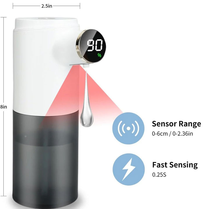 دارای سنسور مادون قرمز پمپ