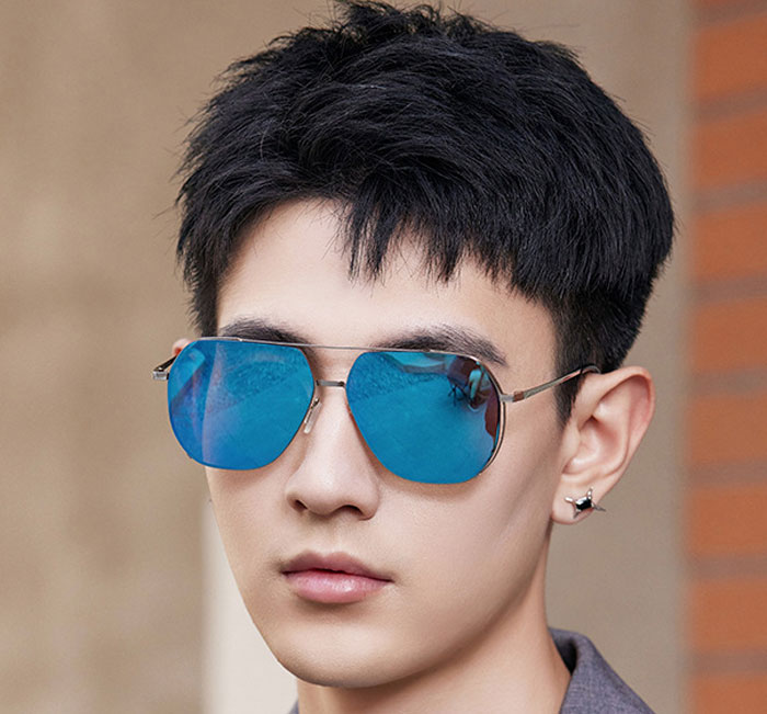 عینک دودی مردانه آبی