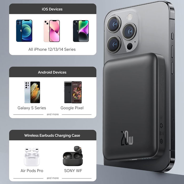 دستگاههای سازگار با پاوربانک مگنتی