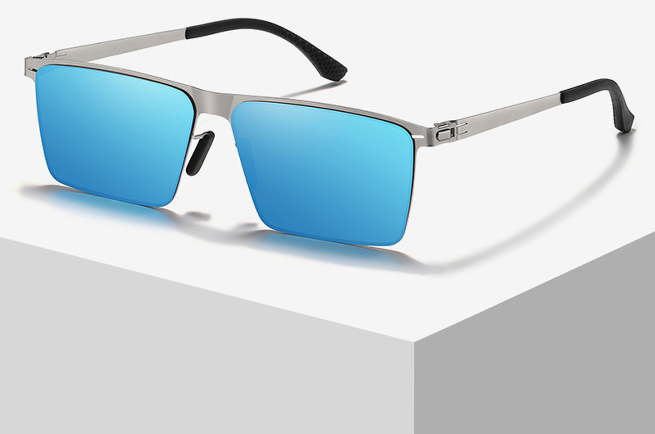 عینک دودی با شیشه آبی