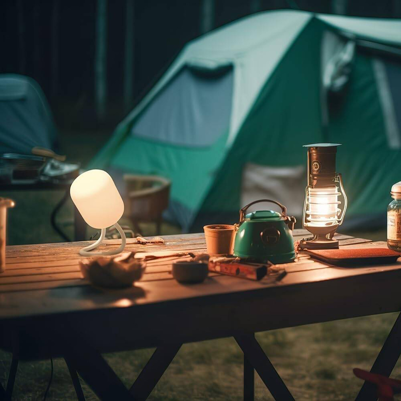 چراغ کمپ پورودو با نورپردازی دوگانه