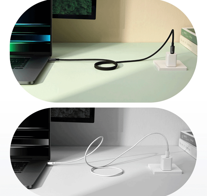 کابل متصل به آداپتور و لپ تاپ