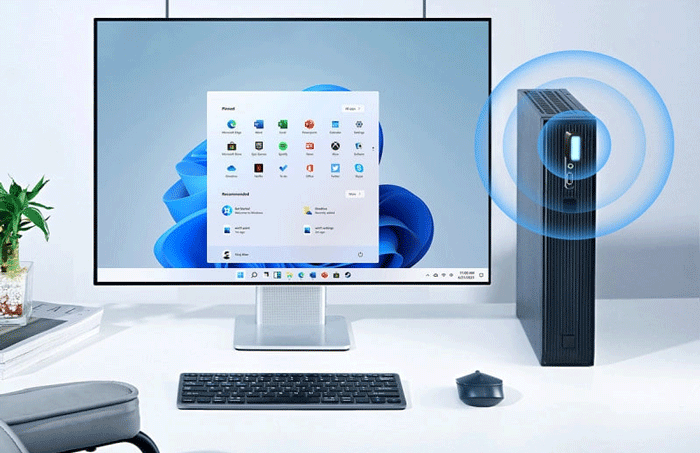 گیرنده وای فای مشکی متصل به کیس