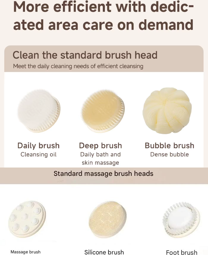 برس&zwnj;های متنوع دستگاه شستشو بدن