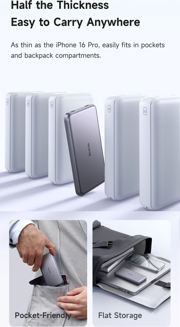 پاوربانک فوق&zwnj;العاده باریک قابل حمل