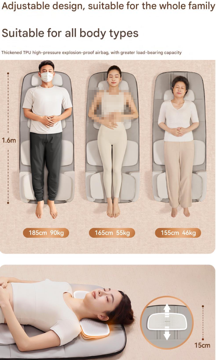 قابلیت تنظیم ارتفاع اندازه ماساژور