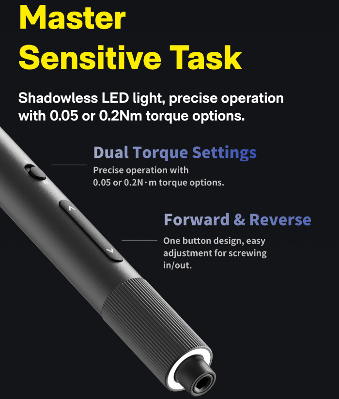 دو گشتاور متفاوت پیچ گوشتی