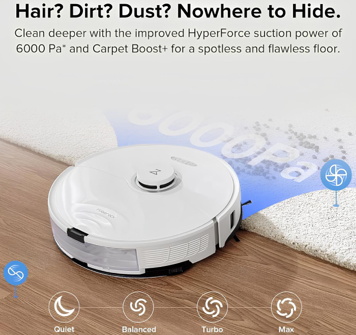 قدرت مکش فوق‌العاده جاروی هوشمند