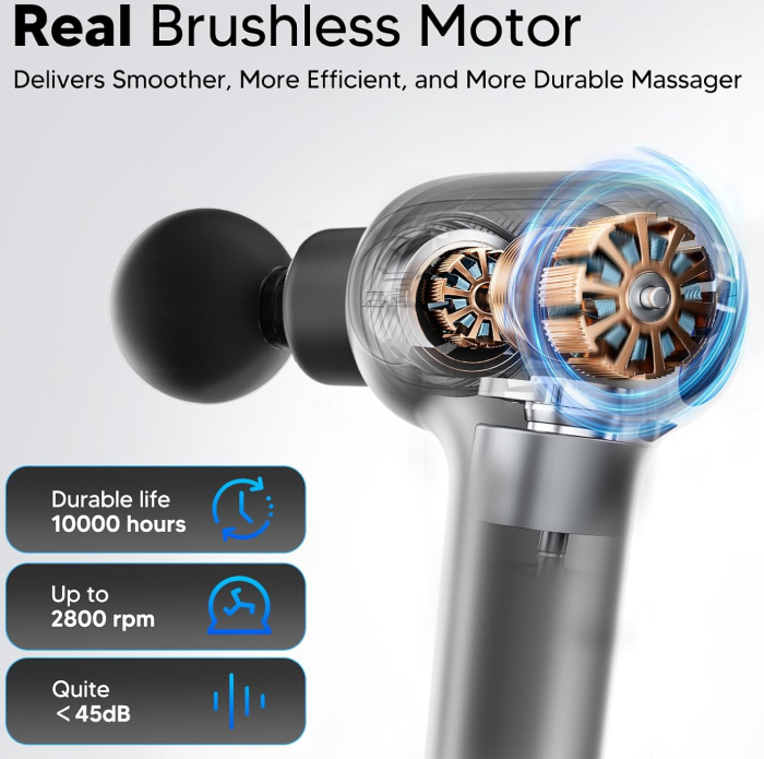 موتور قدرتمند براشلس ماساژور بدن