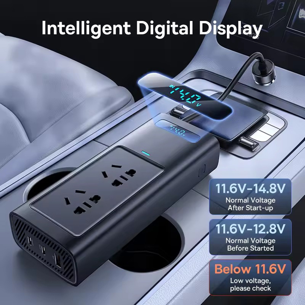 اینورتر فندکی با کابل 40 سانتی بیسوس