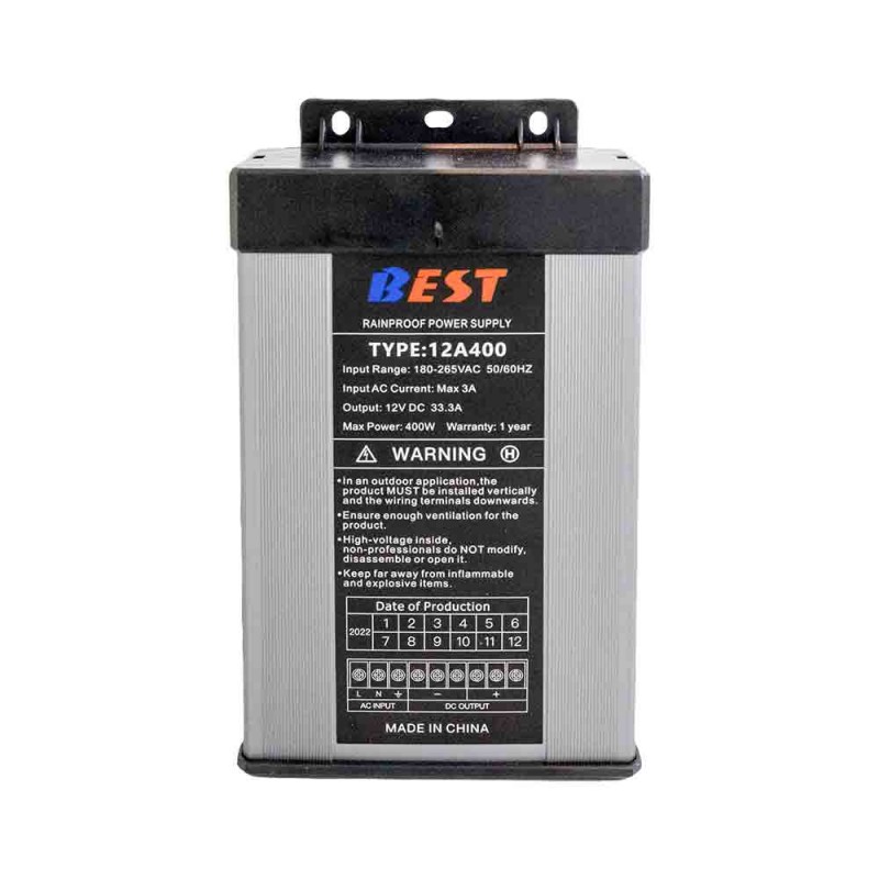 ترانس سوئیچینگ ۱۲ ولت ۴۰۰ وات ۳۳٫۳ آمپر ضد باران