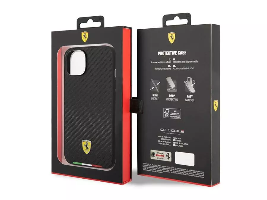 قاب فیبرکربن آیفون 14 پلاس طرح فراری CG Mobile iphone 14 Plus Ferrari Carbone Case