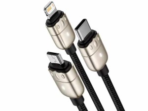 کابل سه سر یواس‌بی به لایتنینگ، میکرو و تایپ‌سی بیسوس BASEUS Year of the Tiger 3in1 USB para M+L+C 3.5A 1.2m CASX010001