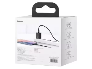 شارژر دیواری فست شارژ بیسوس همراه کابل لایتنینگ Baseus Super Si Quick Charger 1C 20W TZCCSUP-B03