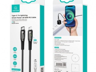 کابل شارژ سریع تایپ‌سی به لایتنینگ 1.2 متری یوسامز USAMS Cable Raydan Smart Power Off Lightning SJ518