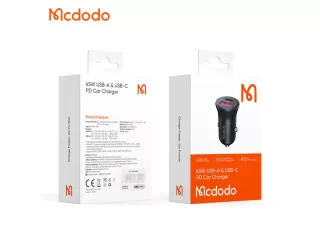 شارژر فندکی فست شارژ تایپ سی و یو اس بی 45 وات مک دودو Mcdodo CC2680 45W Car Charger